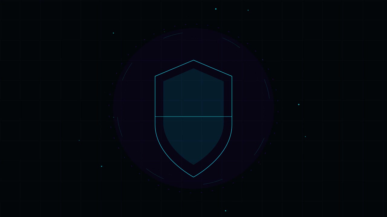Digital Shield Icon Animation for Cybersecurity Concept