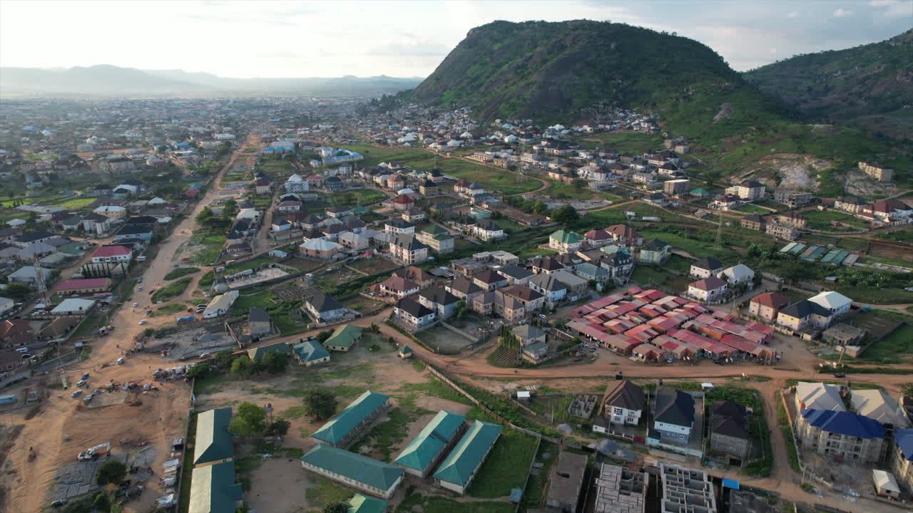다와키 공동체 아부자, 나이지리아, 서아프리카 - 공중 촬영
