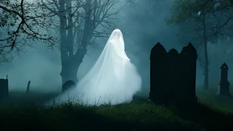 fantasma en un cementerio