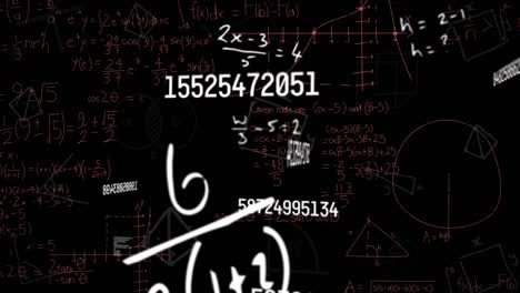 animación de fórmulas matemáticas en movimiento sobre un fondo oscuro