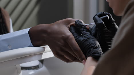 manicure in a salon