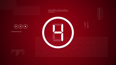 cuenta atrás en animación 2d moderna con elementos digitales y tecnológicos.