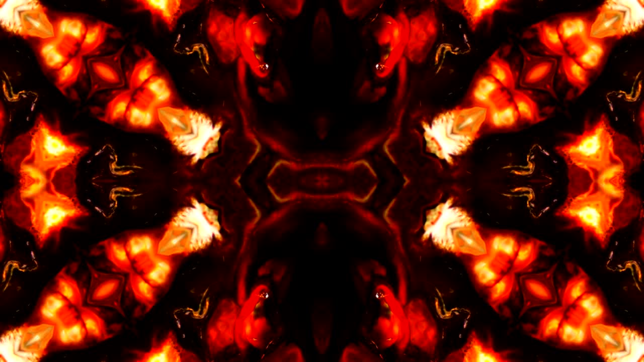 movimiento de caleidoscopio abstracto: círculos geométricos y formas de estrellas