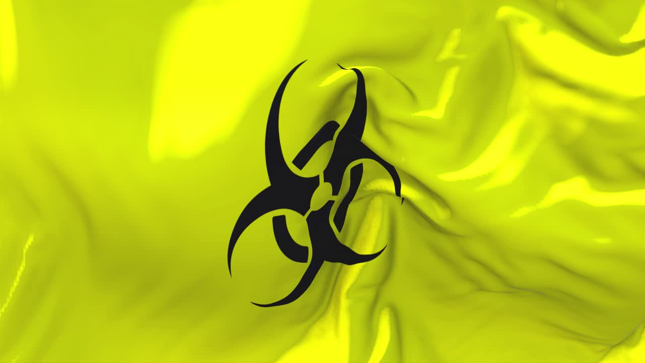 Biohazard Symbol on Yellow Background