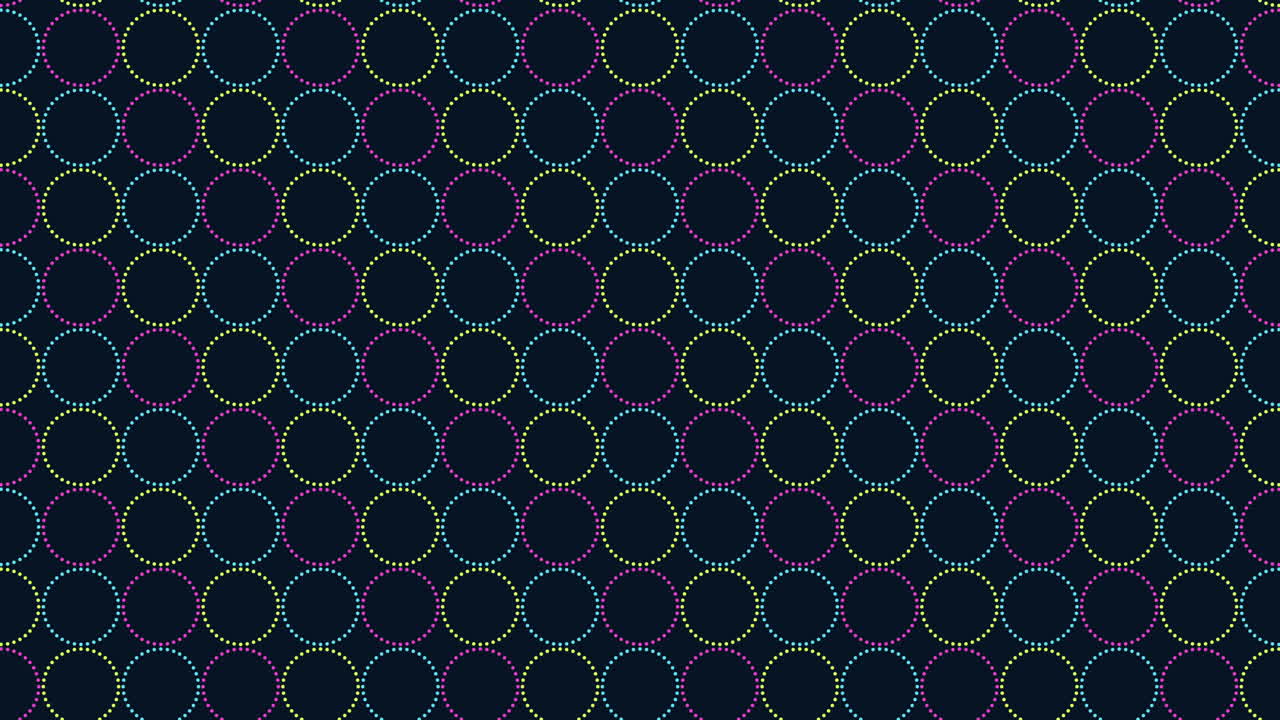 A visually striking image showcasing a collection of colorful circles of varying sizes on a black background, connected by lines in a structured pattern