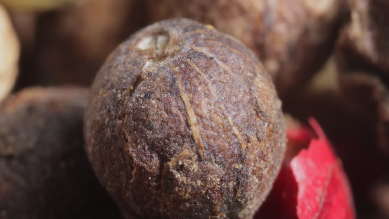 granos de pimienta o mezcla de pimientas especias. pimienta picante roja, blanca, negra y verde súper macro de cerca