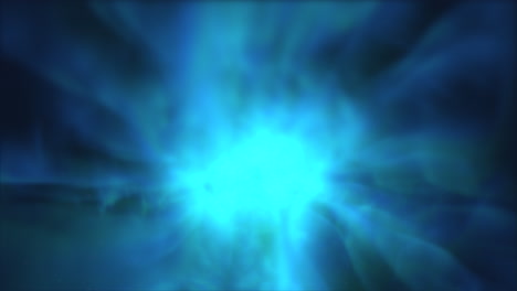 radiant blue light explodes from darkness