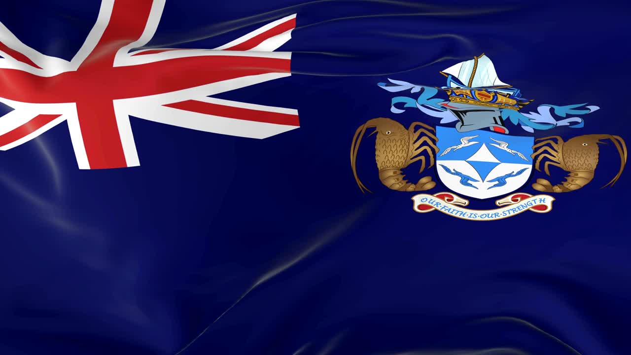 waving  looped flag as  background Tristan da Cunha