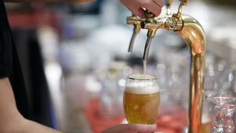 draft beer pouring