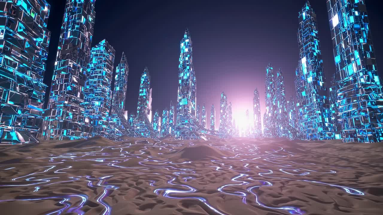 Cyberpunk City in the Desert