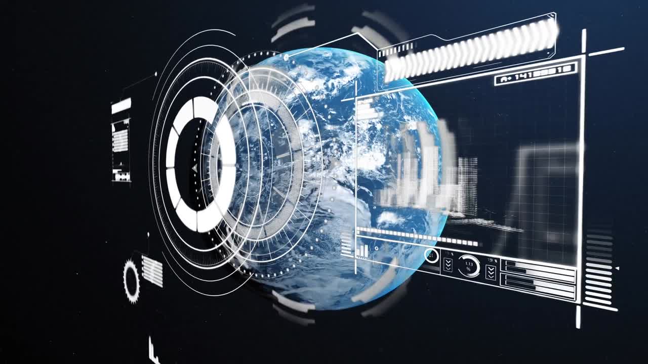 전 세계 디지털 인터페이스 데이터의 애니메이션