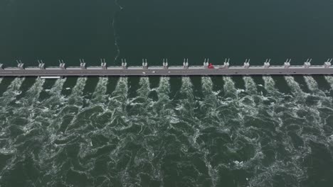 Top-down-view-of-Storm-Surge-Barrier-aerial-view