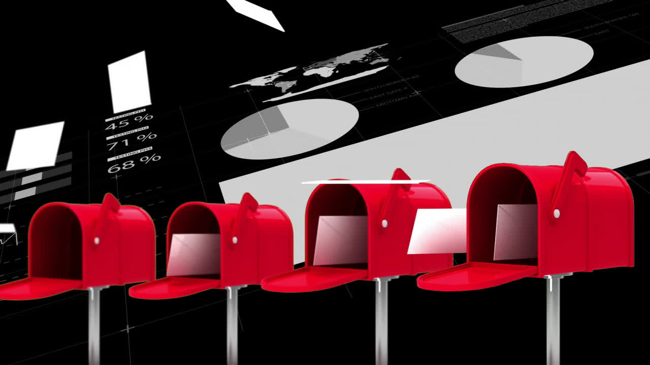 포스트박스의 애니메이션, 데이터 처리 및 검은 바탕에 대한 통계