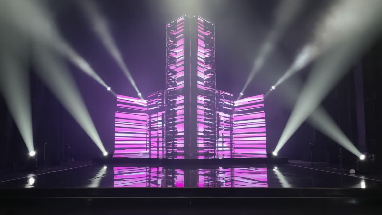 Stage with LED lights