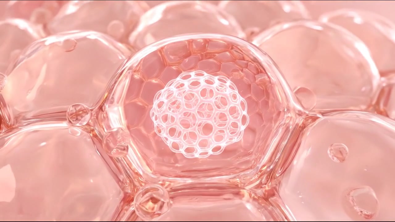 Pembe Hücresel Doku Yüzeyine Gömülü Şeffaf Biyolojik Hücre