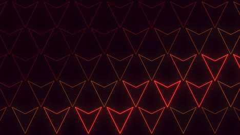 patrón geométrico dinámico negro y rojo con triángulos simétricos