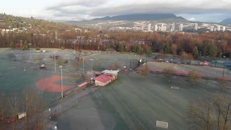 Various-drone-shots-in-New-Westminster,-Pitt-Meadows-and-Coquitlam,-BC,-Canada