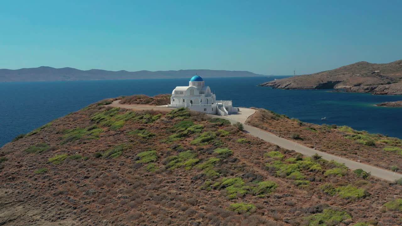 Iconic Church at Santorini Coast (Greece)