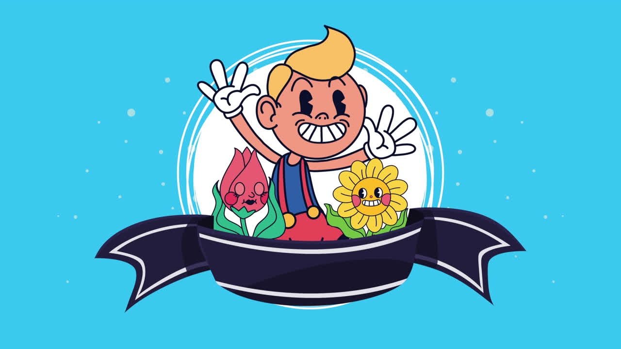 리틀 보이 카와이 캐릭터 애니메이션