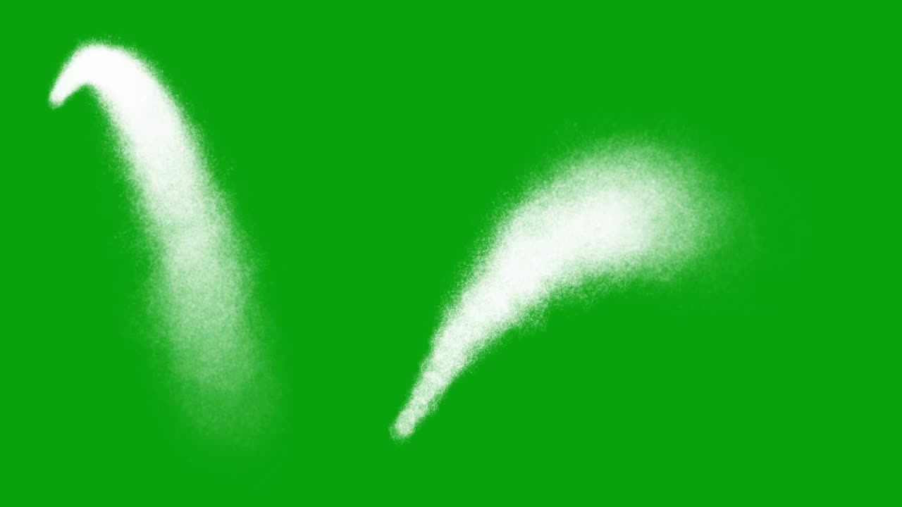 녹색 스크린 배경으로 물 제트 스트림 모션 그래픽