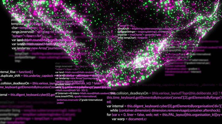 Animation of digital data processing over globe of connections