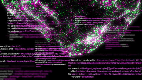 Animation-of-digital-data-processing-over-globe-of-connections