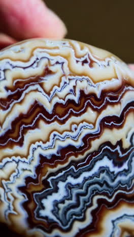 close-up of a polished banded agate