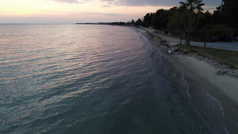 Flogita-Halkidiki:-Puesta-De-Sol-Aérea-Sobre-El-Mar-Egeo-En-4k