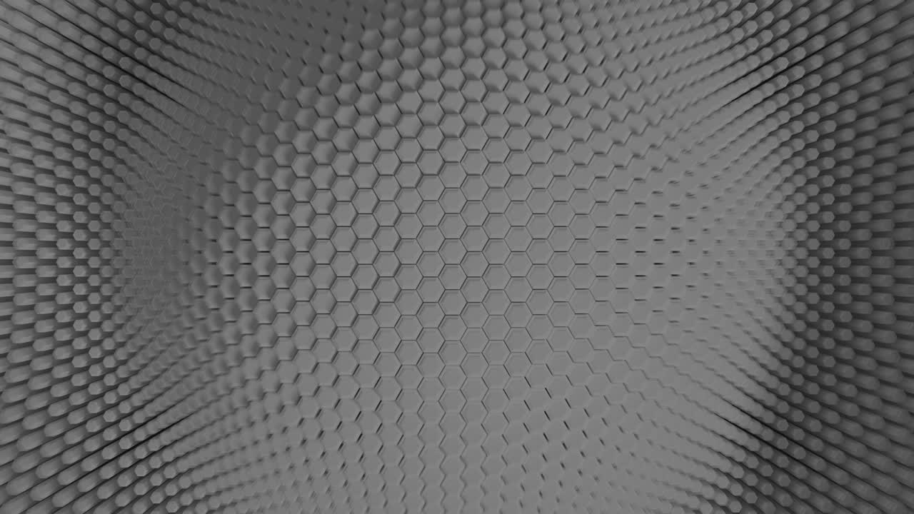 minimalismo blanco. superficie de mosaico con hexágonos en movimiento. fondo geométrico abstracto con rayas en el agua. células. onda. bucle 4k. animación para una presentación de negocios.
