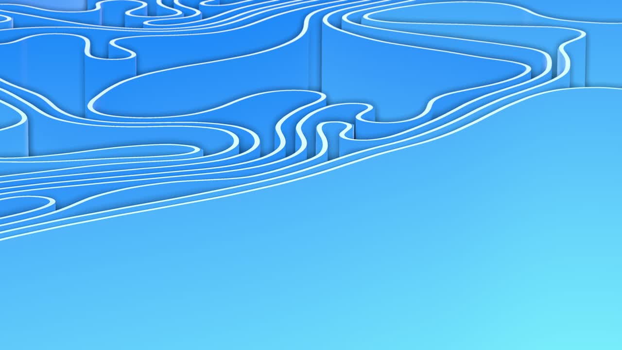 추상 3d 렌더링: 다채로운 스플라인 스트립, 행, 빛과 그림자 곡선, 흐르는 움직임, 움직임, 표면 질감, 파동, 배경