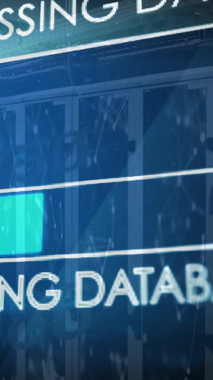 Animasjon av tekst og databehandling over dataservere