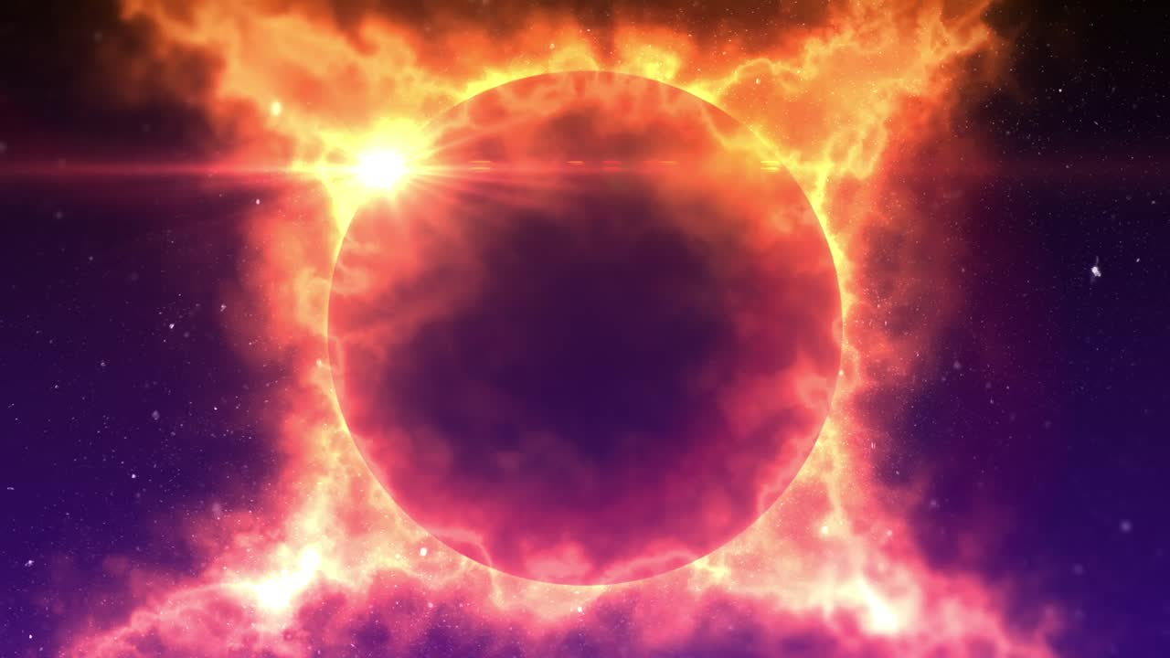 luz brillante del marco espacial en el dispositivo del cosmos