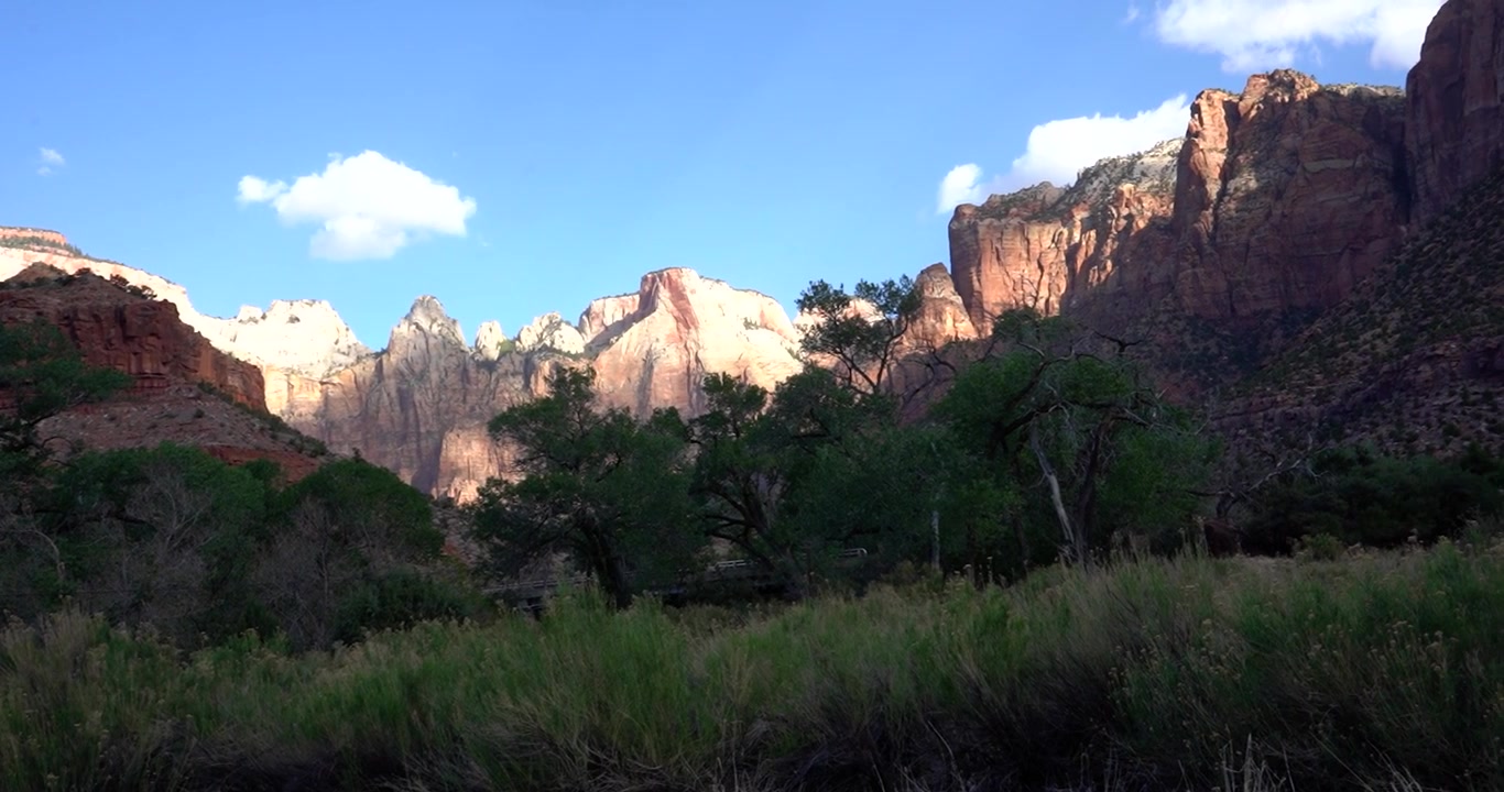 Panoramaudsigt over Zion National Park, Utahs bjerge.
