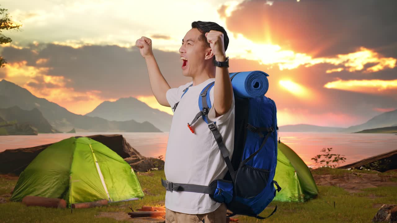 Happy Camper at Sunset