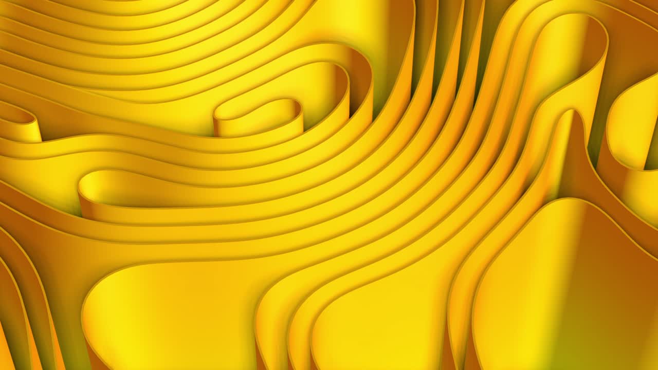 Render 3D astratto di file di strisce spline colorate, curve di luce e ombra con movimento fluido, texture di superficie a onde come sfondo.