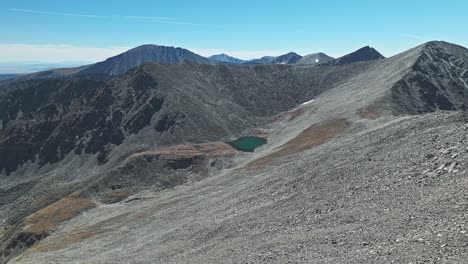 rugged talus slopes of the ridgeline along top of peak 10 trail in breckenridge, colorado