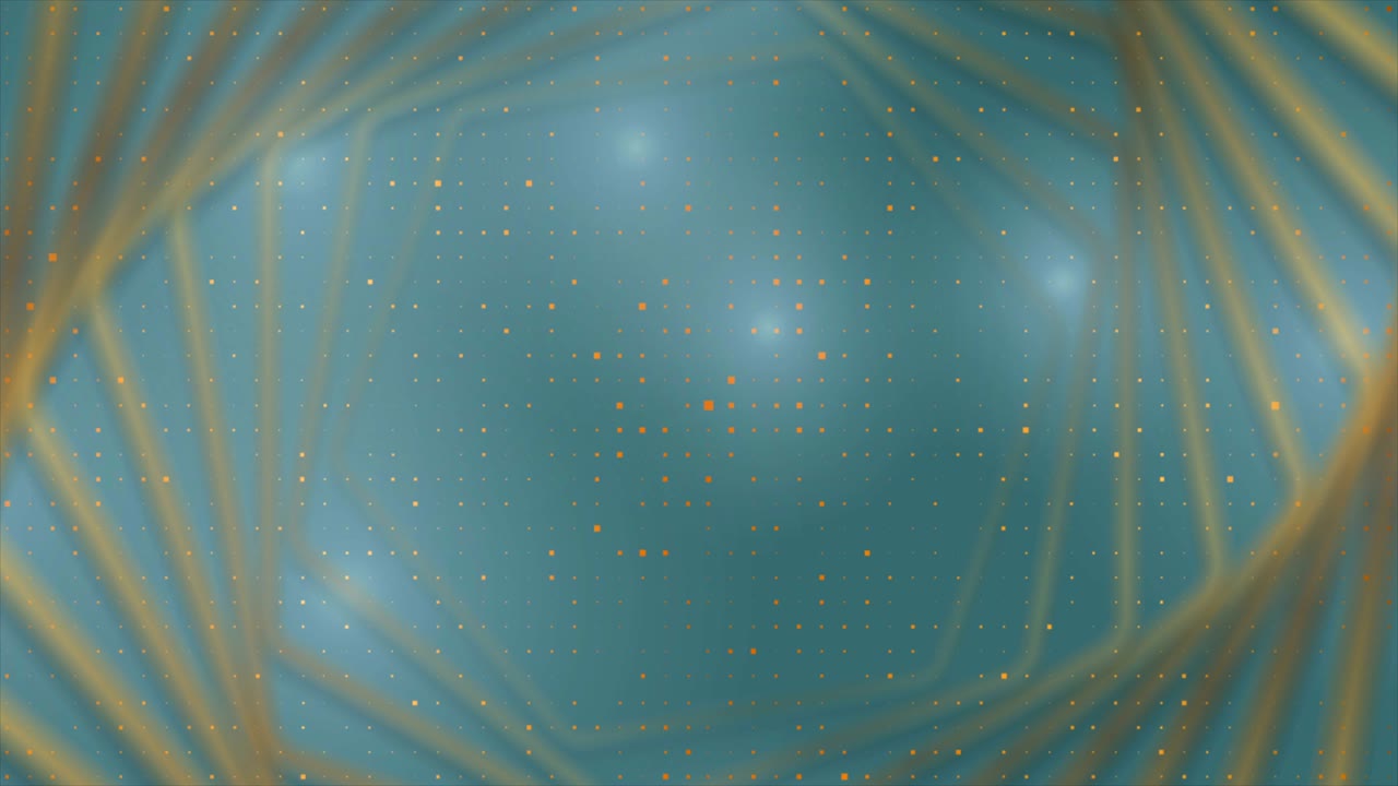 fondo de movimiento tecnológico azul abstracto con hexágonos dorados