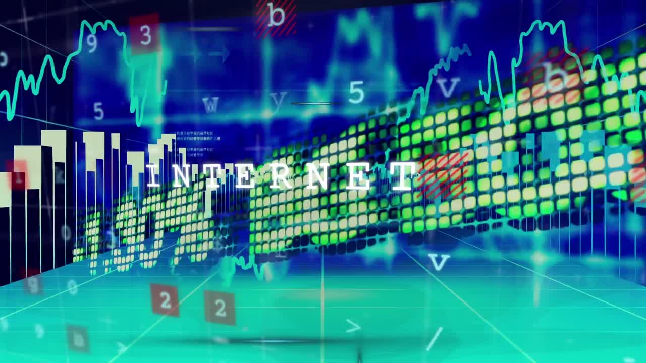 검은색 배경에 데이터 처리를 통해 텍스트의 애니메이션