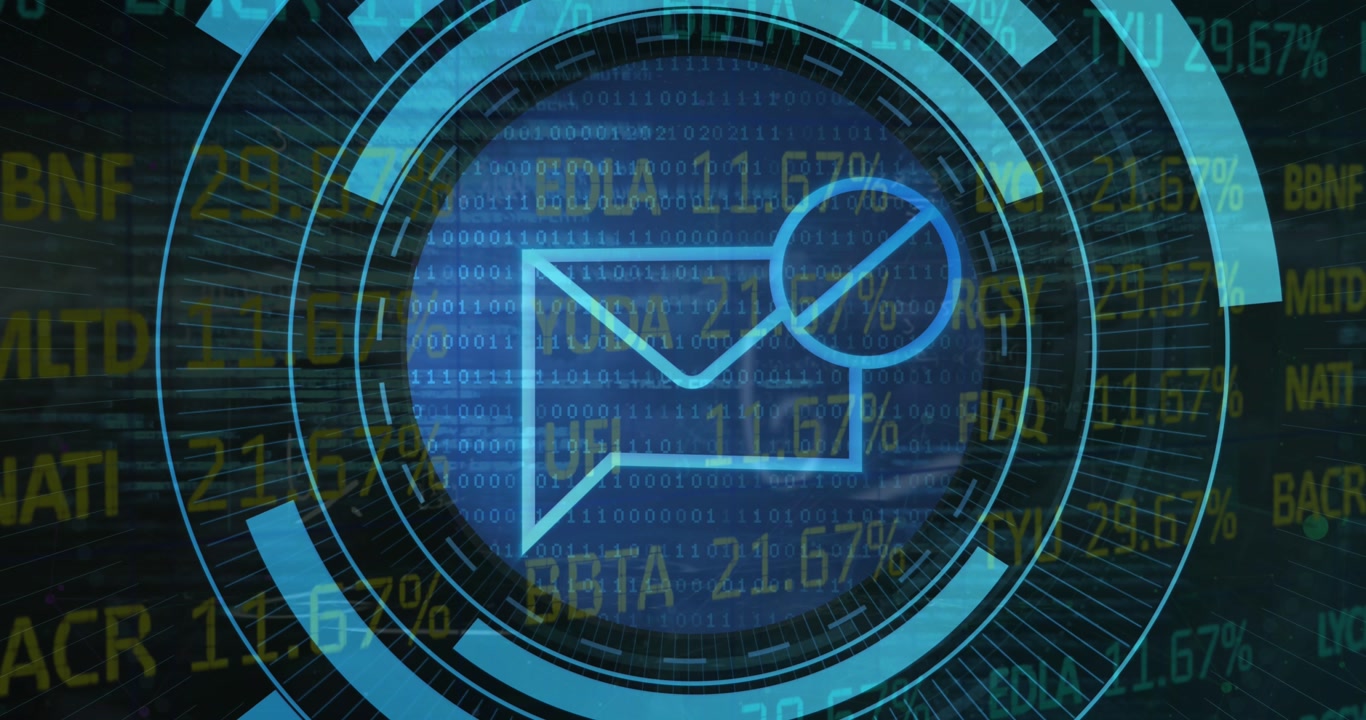 Animation of rotating safe lock with countdown and data processing on black