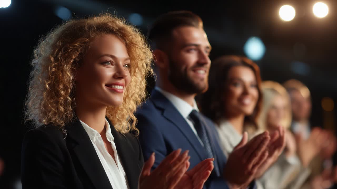 Business People Applauding at a Conference