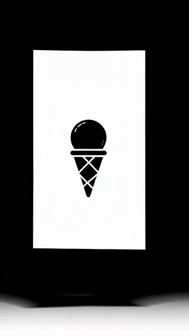 Black Ice Cream Cone Icon