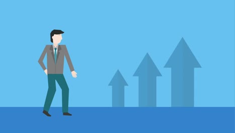 businessman looking growth arrows success