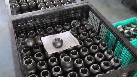 metal ball in the workshop, industry 5.0, industrial 4.0 concept