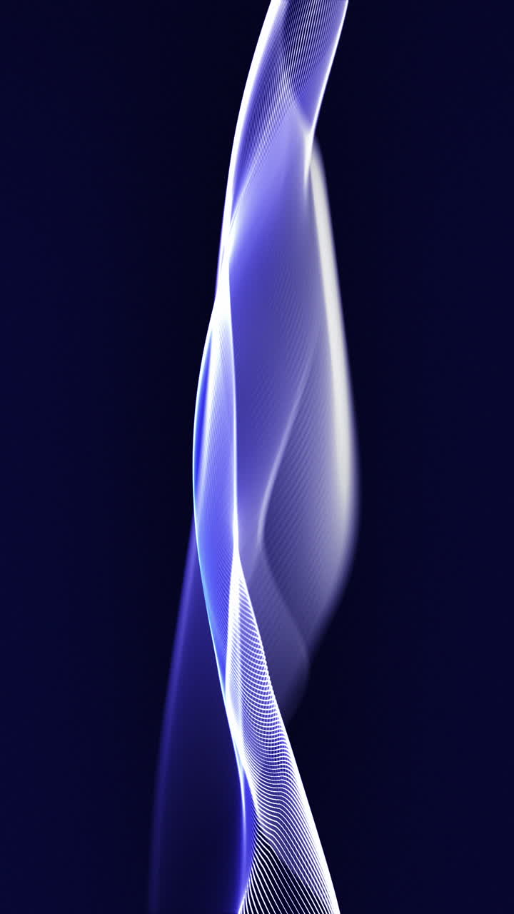 Curve minimaliste di liquido blu che si muovono con ritmo fluido.