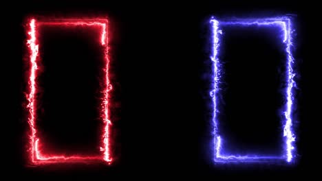 colorful of red and blue versus rectangle light blaze flashing motion animate abstract effect in black background