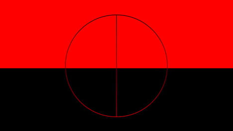 digital animation of circular shape against red and black background