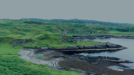 Gylen-Castle,-Nahaufnahme,-Überführung,-Oban