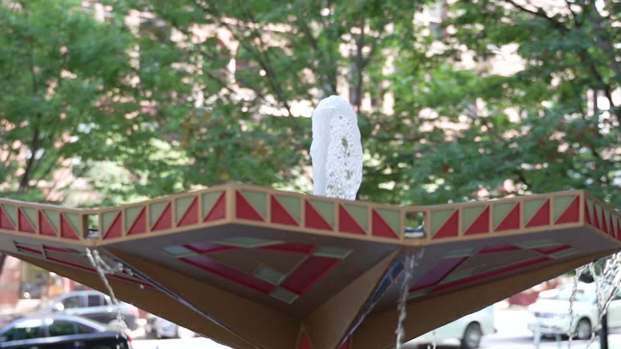 예술적인 공공 물 분수 시카고 일리노이 사우스 루프 프린터 줄