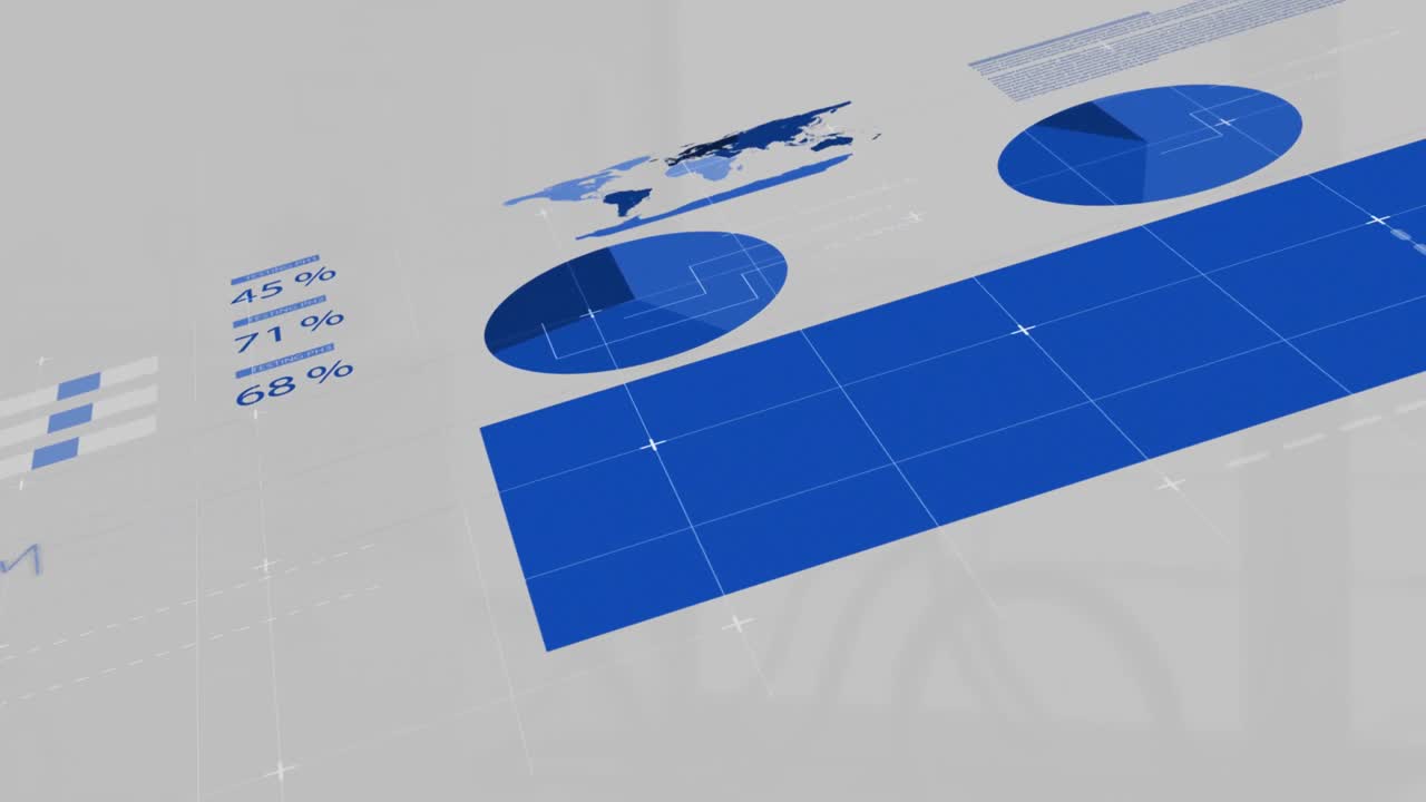 animación del procesamiento de datos sobre un fondo blanco
