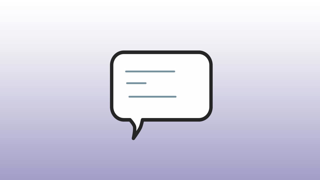 Animation of lines in message box against gradient background